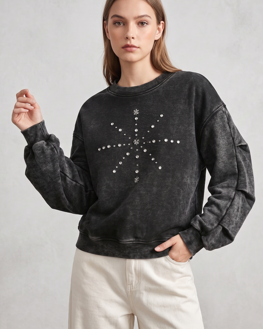 Polerón Oversize Con Strass