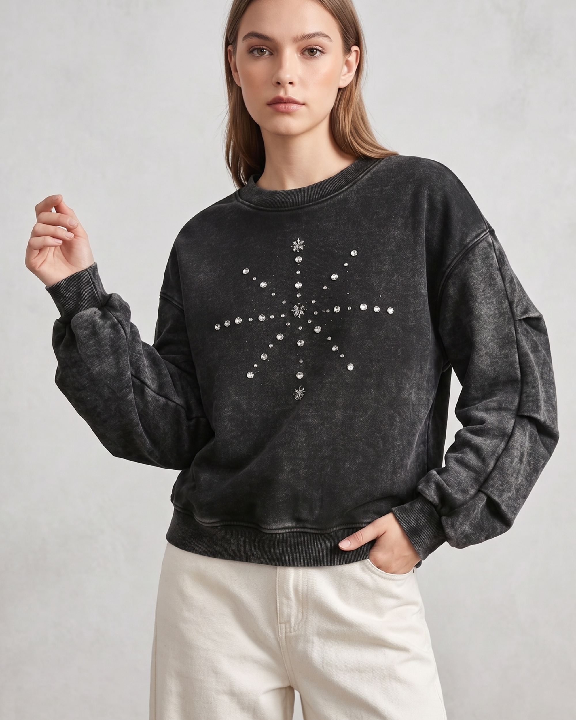 Polerón Oversize Con Strass